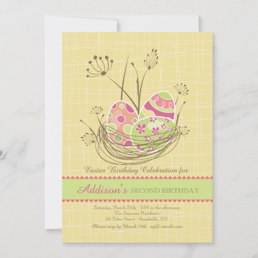 ネイチャーズネストイースターバースデーパーティーの招待状 招待状 (正面)