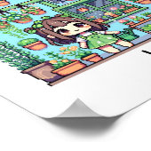 ネイチャーズハグ |かわいい植物愛好家のピクセルアート ポスター (角)