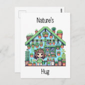 ネイチャーズハグ |かわいい植物愛好家のピクセルアート ポストカード (正面/裏面)