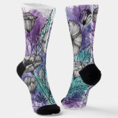 ネイチャーズパレット:紫、ティール(緑がかった色)、青の壮麗 ソックス (傾斜あり)