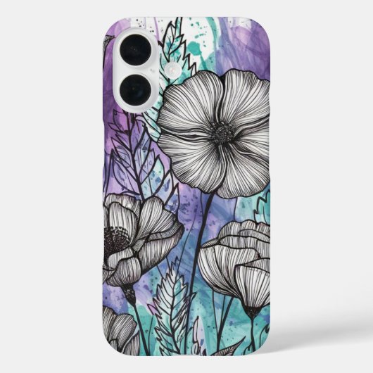 ネイチャーズパレット:紫、ティール(緑がかった色)、青の壮麗 Case-Mate iPhoneケース (裏面)