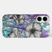 ネイチャーズパレット:紫、ティール(緑がかった色)、青の壮麗 Case-Mate iPhoneケース (裏面 (横))