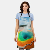 ネイチャーズホットカラフル春アート エプロン (着用した状態)