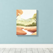 ネイチャーズリバー | 自然水彩風景 キャンバスプリント (インサイチュ (ウッドフロア))