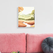 ネイチャーズリバー | 自然水彩風景 キャンバスプリント (インサイチュ (リビング))