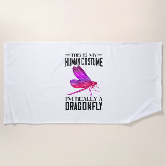 ネイチャーズリビングアートドラゴンフライ自然昆虫ドラッグ ビーチタオル