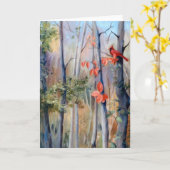 ネイチャーパス（鳥）ショウジョウコウカンチョウ空白のカード カード (黄色い花)