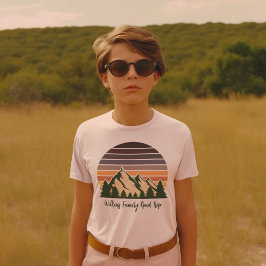 ネイチャーロードトリップグリーンフォレストクールなカスタムキッズ Tシャツ