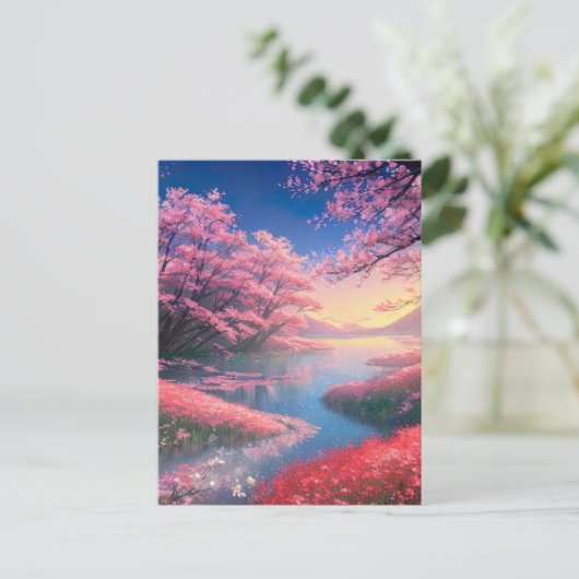 ネイチャー万華鏡のように千変万化するパターン ポストカード (スタンド正面)