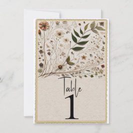 ネイチャー美しい植物花テーブル番号 招待状