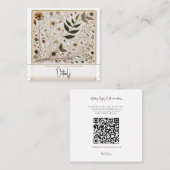 ネイチャー美しい植物花葉と結婚s スクエア名刺 (正面/裏面)