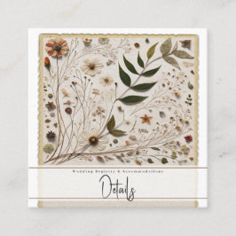 ネイチャー美しい植物花葉と結婚s スクエア名刺