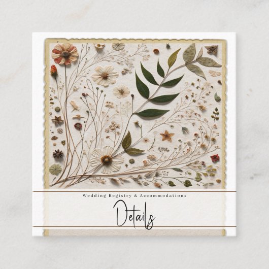 ネイチャー美しい植物花葉と結婚s スクエア名刺 (正面)