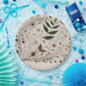 ネイチャー美しい植物花葉と結婚s ペーパープレート (パーティー)