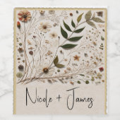 ネイチャー美しい植物花葉と結婚s ワインラベル (シングルラベル)