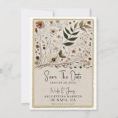 ネイチャー美しい植物花葉と結婚s 招待状 (正面)