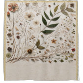 ネイチャー美しい植物花葉類 シャワーカーテン (正面)