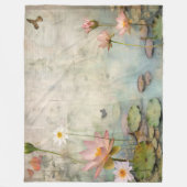 ネイチャー調和ビューティフル《植物》スイレンセレニティ フリースブランケット (正面)