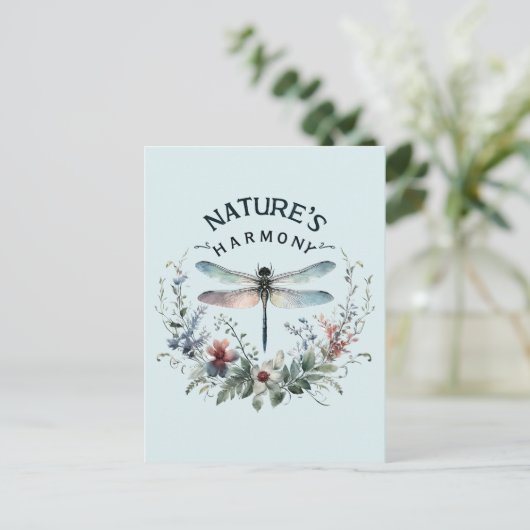 ネイチャー調和 – ドラゴン芸術的フライ ポストカード (スタンド正面)