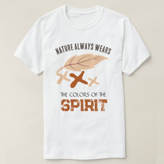 "ネイチャー・オールウェイズ・ウェアーズ"リーフ Tシャツ (デザイン正面)