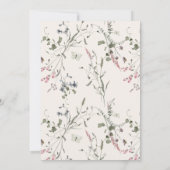 ネイチャー フローラル 100歳の誕生日パーティー 水彩画 招待状 (裏面)