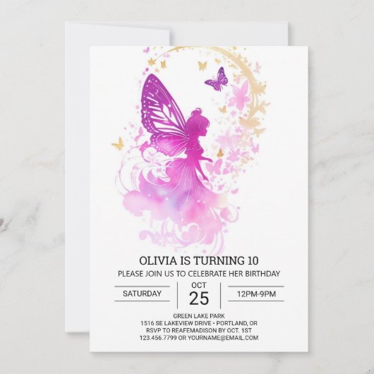 ネイチャーTouchおとぎ話誕生日魔法 招待状 (正面)