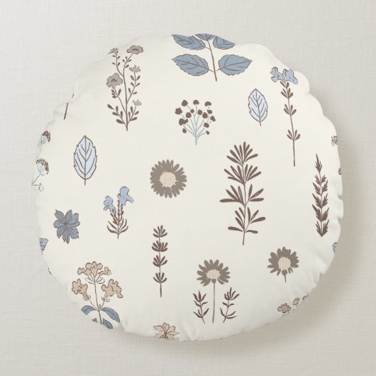 ネイチャーTouchブルーブラウン ラウンドクッション (正面)