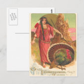 ネイティブアメリカンとターキー ポストカード (正面/裏面)