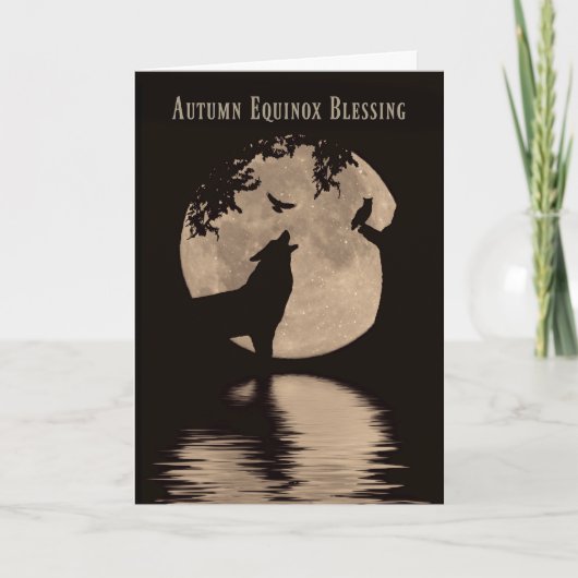 ネイティブアメリカンにインスパイアされた秋分の日の祝福 カード (正面)