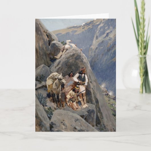 ネイティブアメリカンのアイコン：アパッチの戦士たち、米騎兵隊 カード (正面)