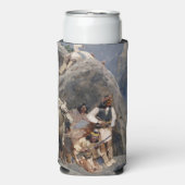 ネイティブアメリカンのアイコン：アパッチの戦士たち、米騎兵隊 スリム缶クーラー (Seltzer正面)