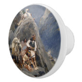 ネイティブアメリカンのアイコン：アパッチの戦士たち、米騎兵隊 セラミックノブ (右)