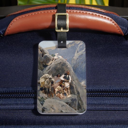 ネイティブアメリカンのアイコン：アパッチの戦士たち、米騎兵隊 ラゲッジタグ (正面インサイチュ2)