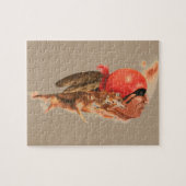 ネイティブアメリカンのオオカミの一族のチェロキーインドの戦士 ジグソーパズル (横)