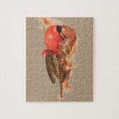 ネイティブアメリカンのオオカミの一族のチェロキーインドの戦士 ジグソーパズル (縦)