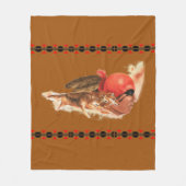 ネイティブアメリカンのオオカミの一族のチェロキーインドの戦士 フリースブランケット (正面)