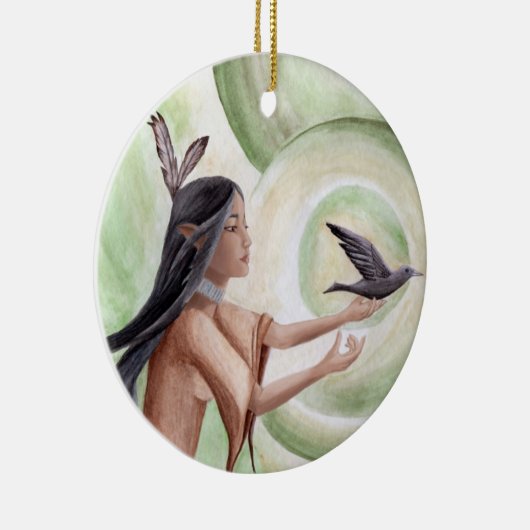 ネイティブアメリカンのオーナメントのアメリカインディアンのオーナメント セラミックオーナメント (右)