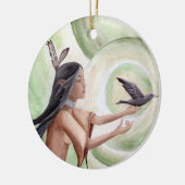 ネイティブアメリカンのオーナメントのアメリカインディアンのオーナメント セラミックオーナメント (左)