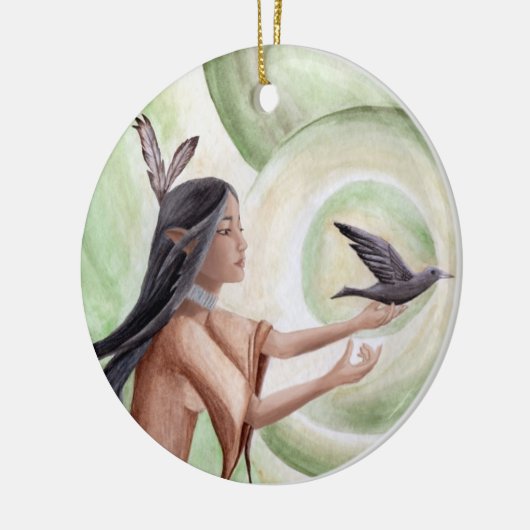 ネイティブアメリカンのオーナメントのアメリカインディアンのオーナメント セラミックオーナメント (左)