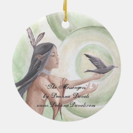 ネイティブアメリカンのオーナメントのアメリカインディアンのオーナメント セラミックオーナメント (裏面)