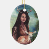 ネイティブアメリカンのオーナメントのアメリカインディアンのオーナメント セラミックオーナメント (裏面)