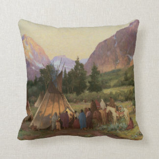 ネイティブアメリカンのカラスの種族のMoJoの枕 クッション