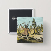 ネイティブアメリカンのシャーマン 缶バッジ (正面&裏面)