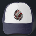 ネイティブアメリカンのスカルのトラック運転手の帽子 キャップ<br><div class="desc">ネイティブアメリカンのスカルのトラック運転手の帽子</div>