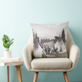 ネイティブアメリカンのテント小屋のキャンプ、モンタナ、c.1900 (b/w クッション (椅子)