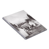 ネイティブアメリカンのテント小屋のキャンプ、モンタナ、c.1900 (b/w ノートブック (右側)