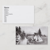 ネイティブアメリカンのテント小屋のキャンプ、モンタナ、c.1900 (b/w 名刺 (正面/裏面)