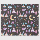 ネイティブアメリカンのテント小屋のDreamcatchersの矢 ラッピングペーパー (フラット)