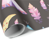 ネイティブアメリカンのテント小屋のDreamcatchersの矢 ラッピングペーパー (ロールコーナー)