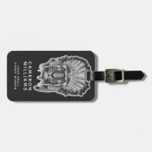 ネイティブアメリカンのトラの責任者は|あなたの名前を加えます ラゲッジタグ (正面横)